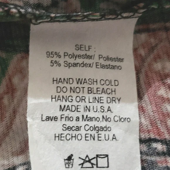 New TRIPLE SEVEN Boho Chic Print Flare Leg Pants in hunter green - Picture 7 of 9